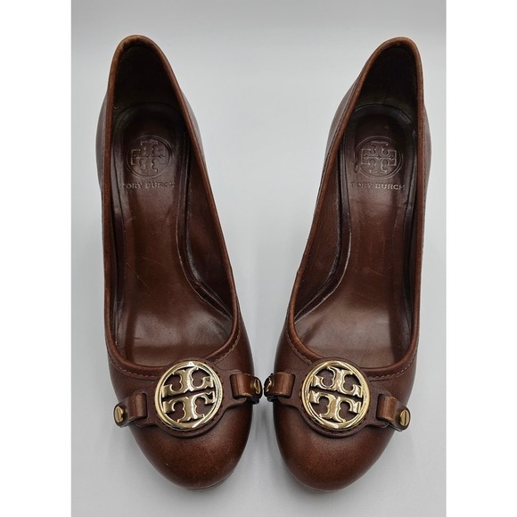 Tory Burch Shoes - Tory Burch Women's Size 7.5 Brown Calista Leather Heels